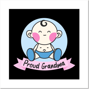 Proud Grandma Family Baby Birth Grandparents Posters and Art